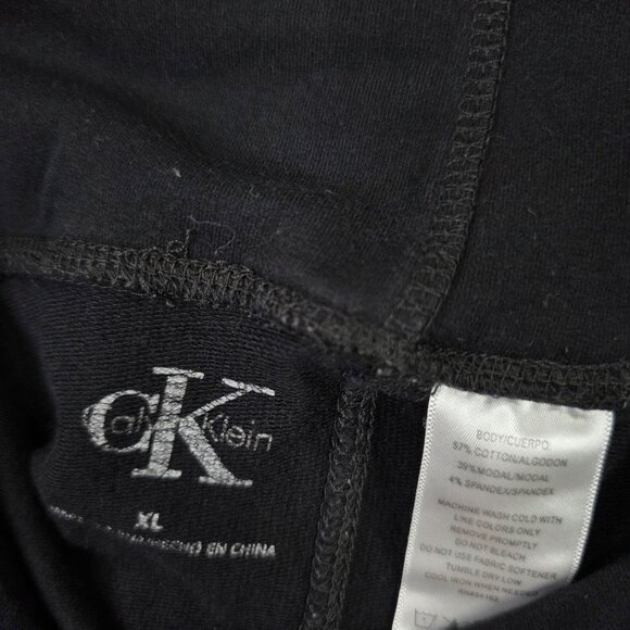 Womens Calvin Klein Black Hooded Pullover & Lounge Pants Set Cotton Blend XL - Picture 10 of 14